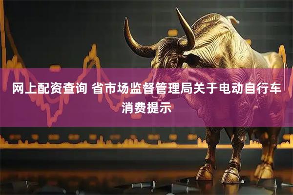 网上配资查询 省市场监督管理局关于电动自行车消费提示