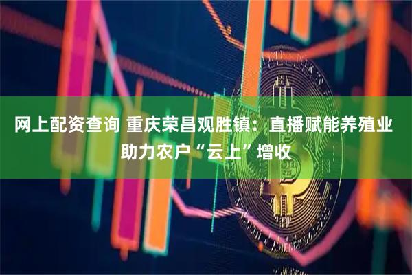 网上配资查询 重庆荣昌观胜镇：直播赋能养殖业 助力农户“云上”增收