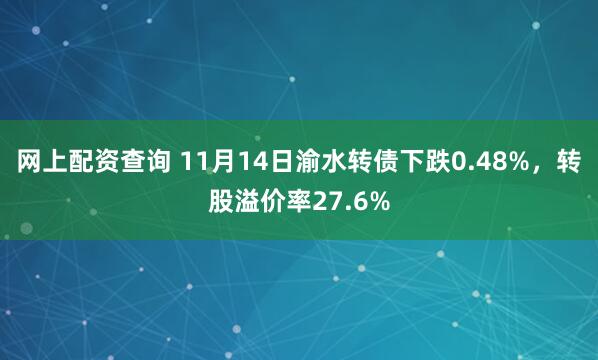 网上配资查询 11月14日渝水转债下跌0.48%，转股溢价率27.6%